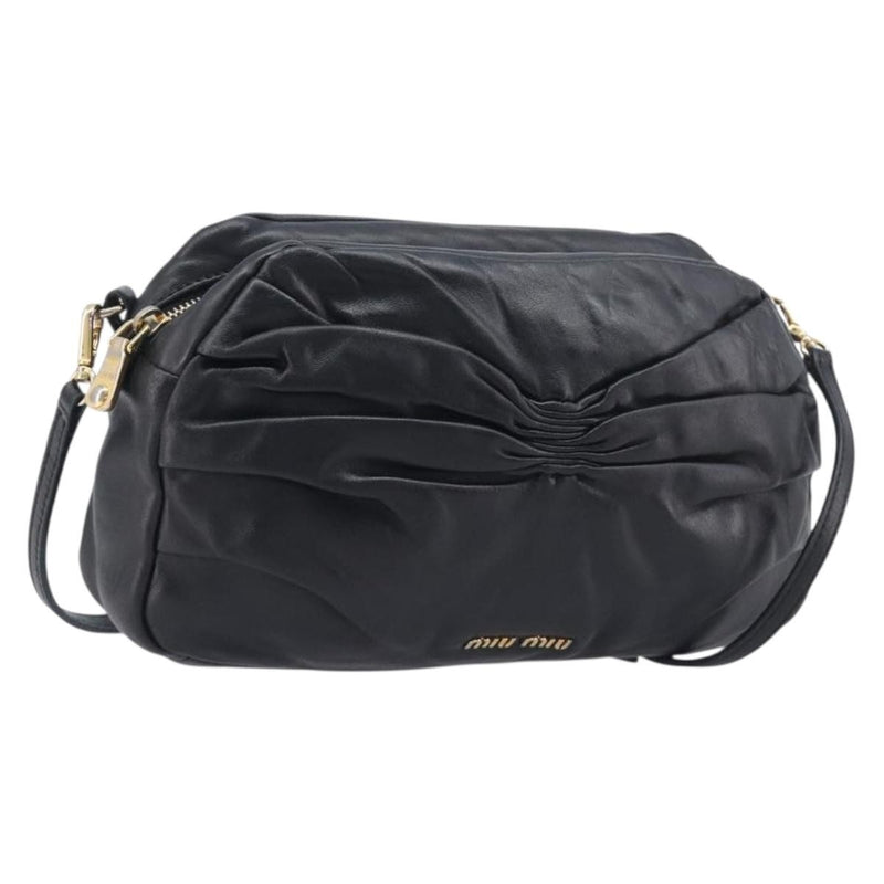 Miu Miu Shoulder Matelasse Leather Black Bag