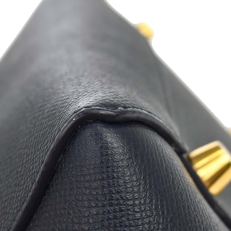 Celine Belt Textured Leather Blue Bag