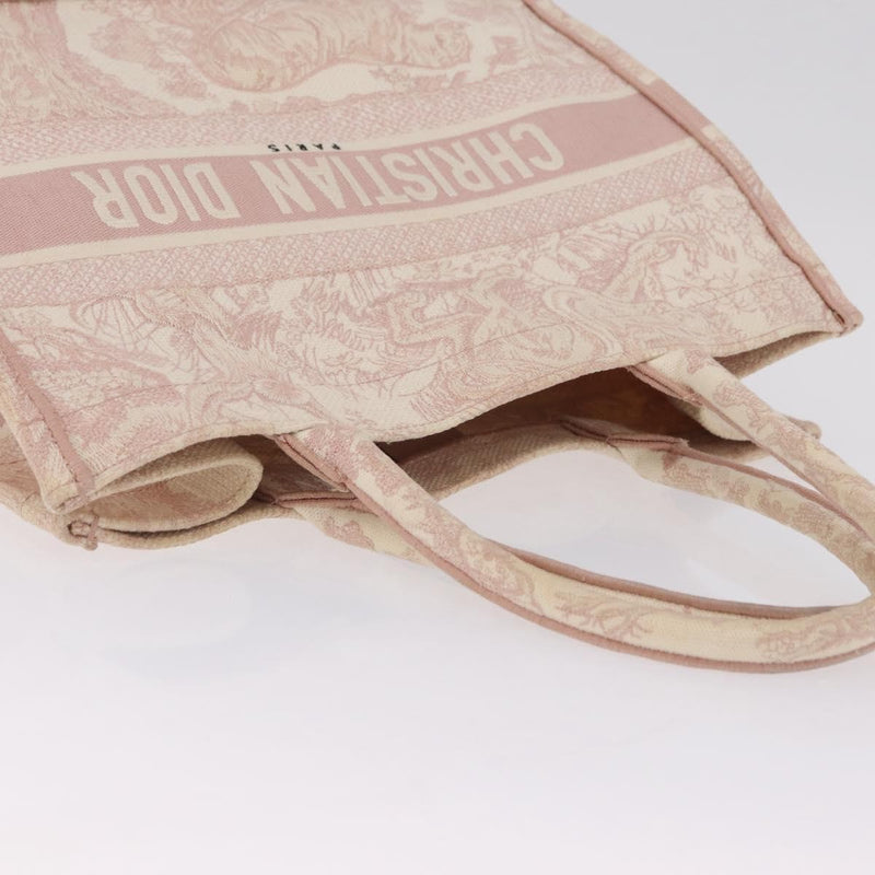 Christian Dior Book Embroidered Canvas Pink Bag