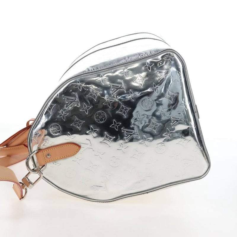 Louis Vuitton Keepall Bandouliere Monogram Mirror Coated Canvas Silver Leather Bag