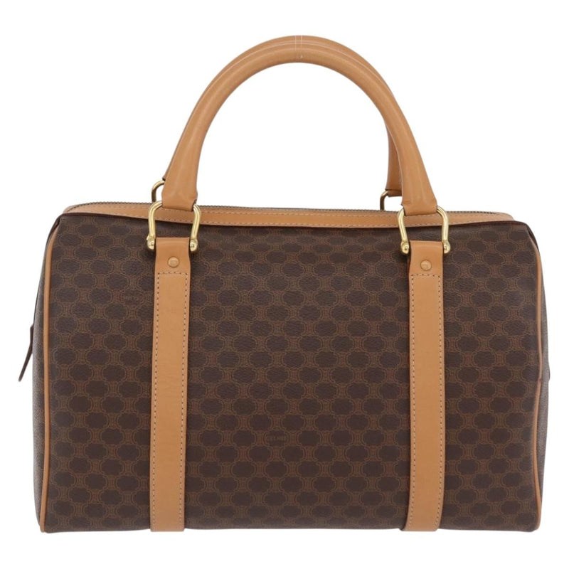 Celine Vintage Boston Macadam Coated Canvas Brown Pvc Bag