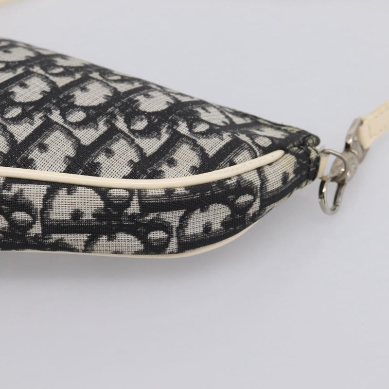 Christian Dior Vintage Saddle Diorissimo Canvas Gray Bag