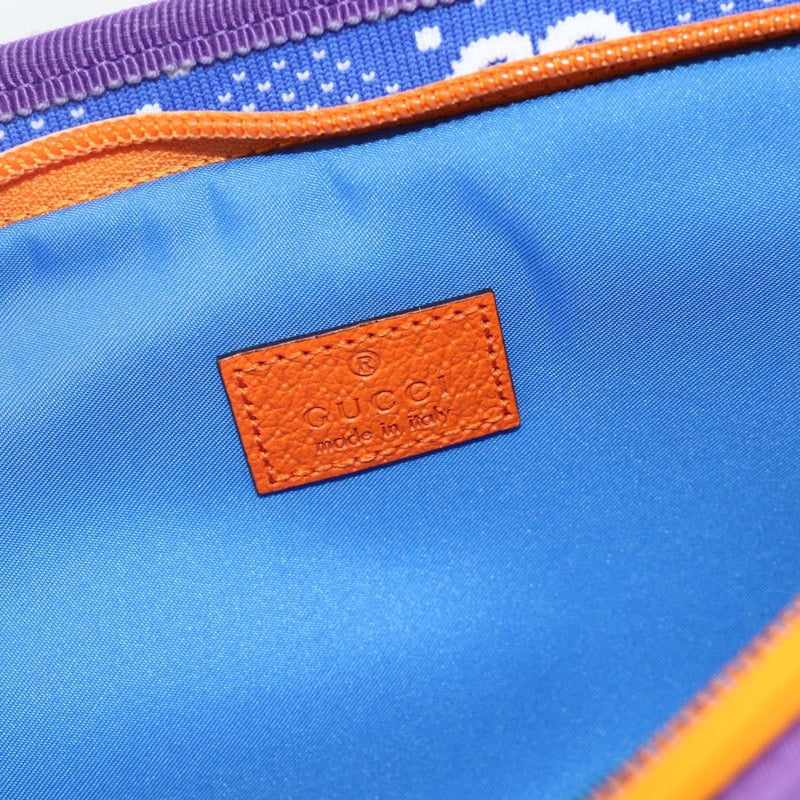 Gucci Panelled Front Pocket Belt Gg Jacquard Nylon And Rubber Purple Bag
