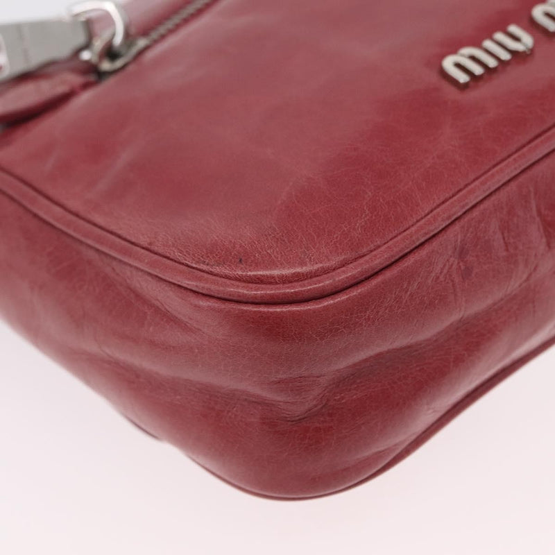 Miu Miu Madras Shoulder Leather Pink Bag