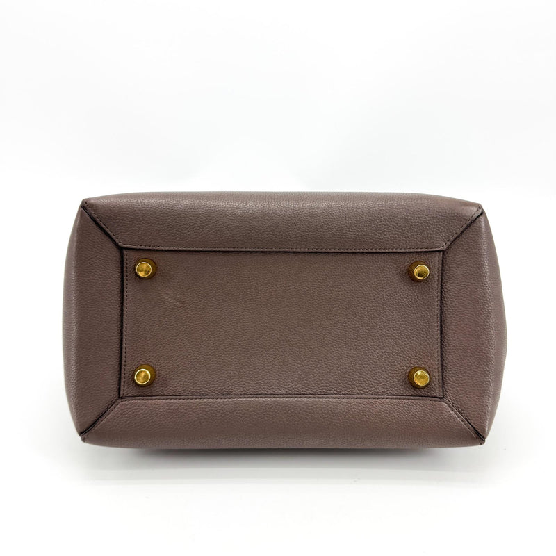 Celine Belt Textured Leather Brown Calfskin Bag