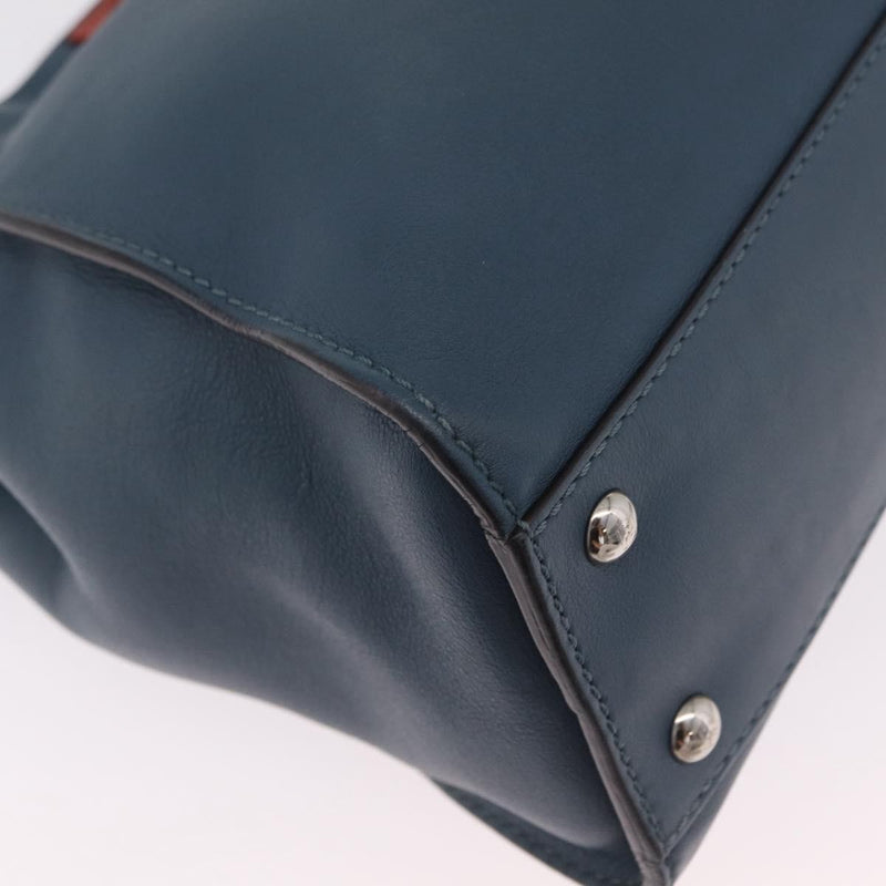 Fendi Peekaboo Ruffled Leather Blue Bag