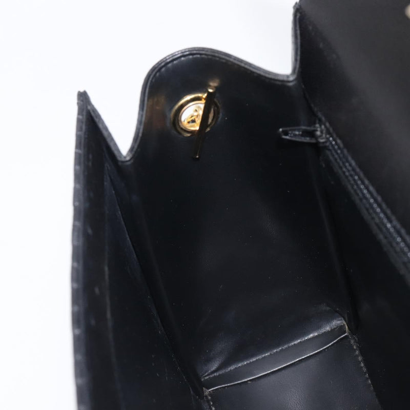 Bally Vintage Chain Quilted Leather Black Bag
