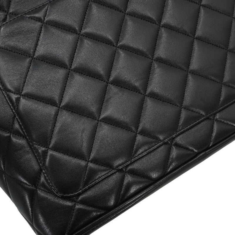 Chanel Medallion Quilted Lambskin Black Leather Bag