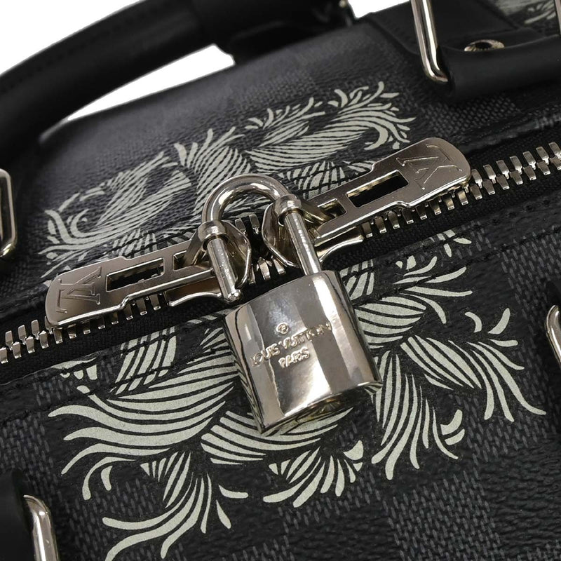 Louis Vuitton Keepall Bandouliere Limited Edition Nemeth Damier Graphite Black Canvas Bag