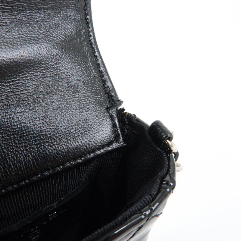Chanel Cc Chain Phone Holder Quilted Patent Black Patent_leather Bag