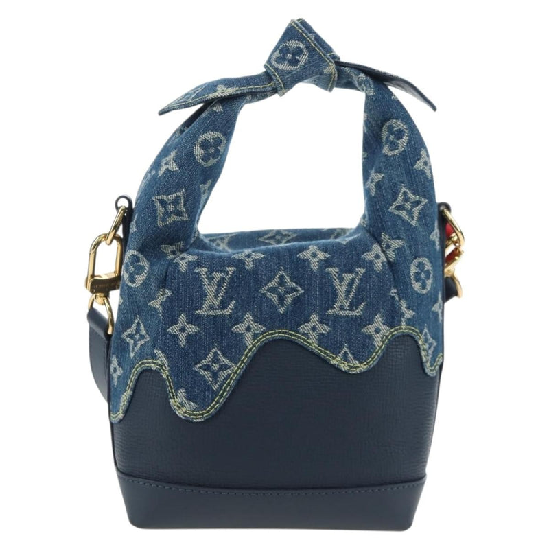 Louis Vuitton Nigo Japanese Cruiser Monogram Denim And Taurillon Leather Blue Canvas Bag