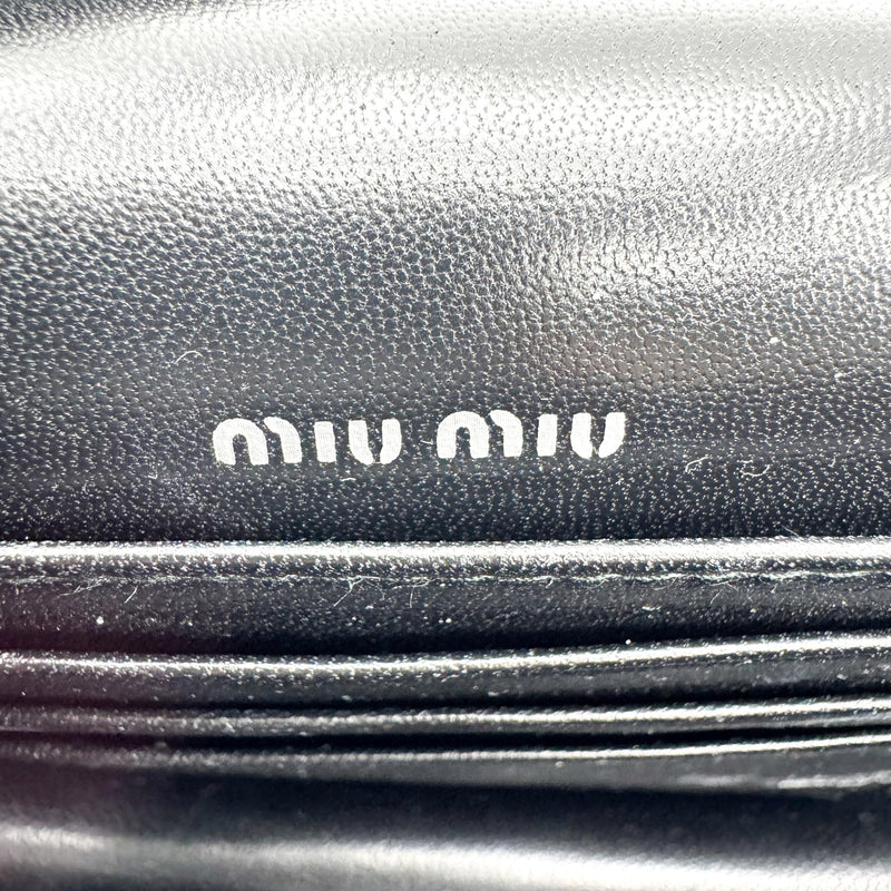 Miu Miu My Logo Chain Patent Black Patent_leather Bag