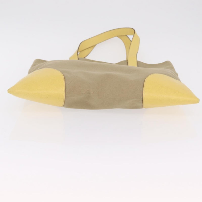 Prada Lux Convertible Open Tote Canvas And Leather Beige