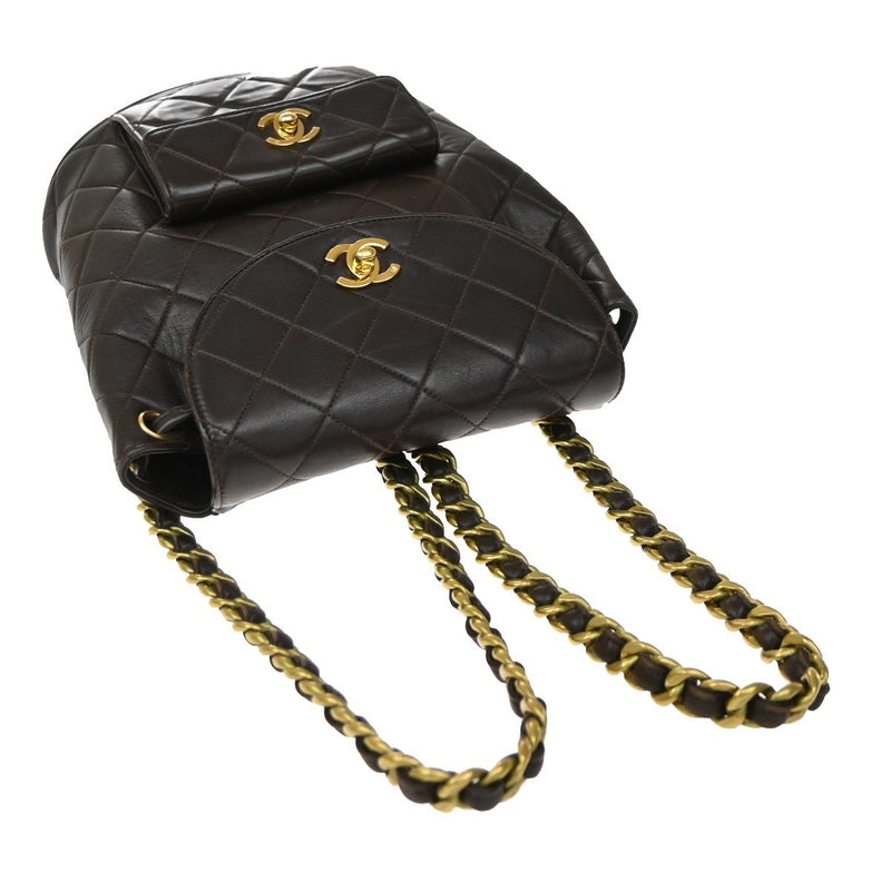 Chanel Duma Drawstring Quilted Leather Brown Bag