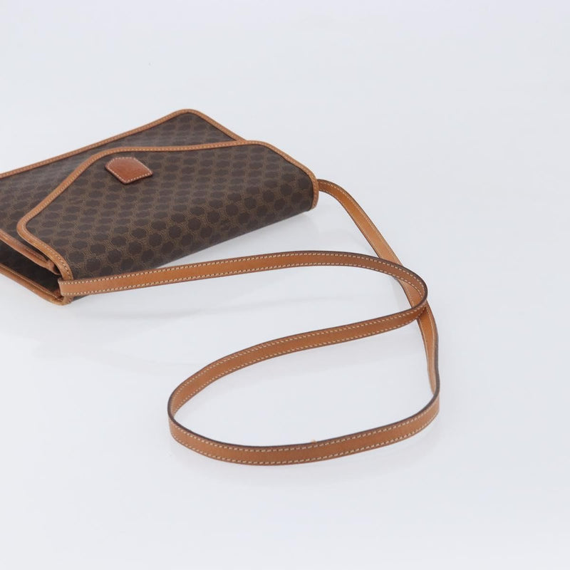 Celine Macadam Shoulder Canvas Brown Bag
