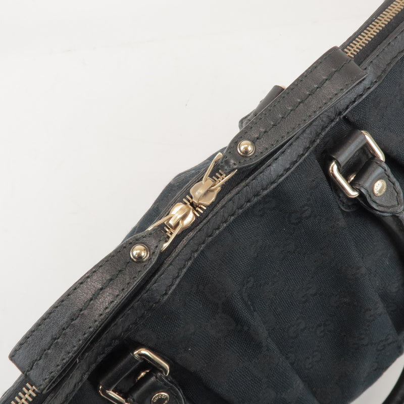 Gucci Sukey Top Handle Satchel Gg Canvas With Leather Black