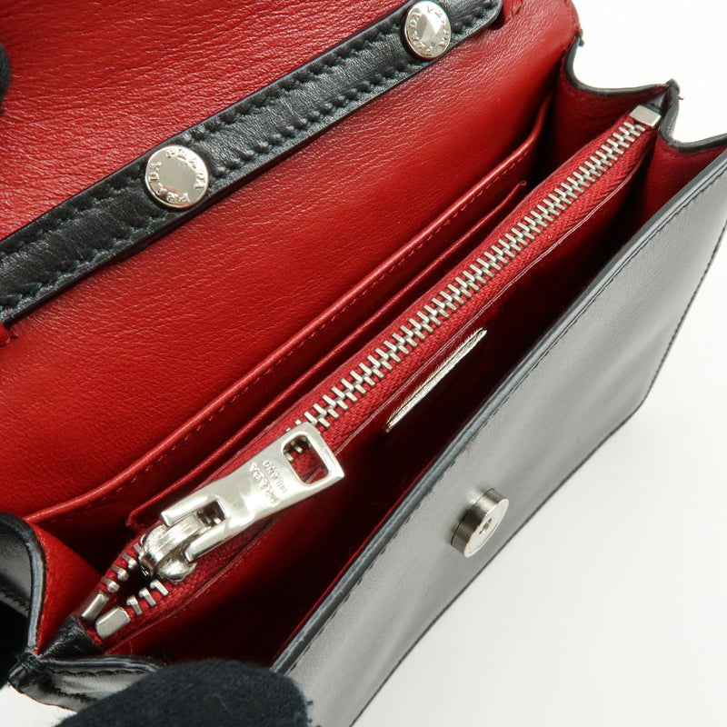 Prada Wallet On Strap City Calfskin Black Leather Bag