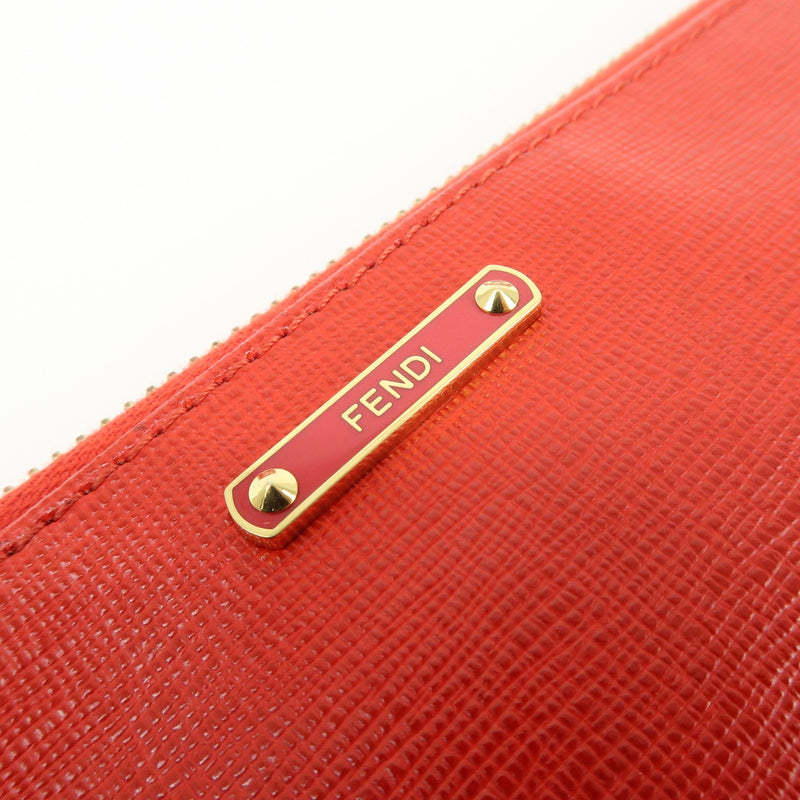 Fendi Chain Pochette Leather Red Bag