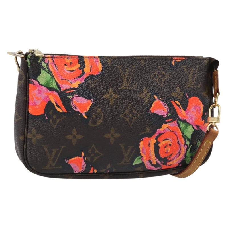 Louis Vuitton Pochette Accessoires Limited Edition Monogram Roses Multicolour Canvas Bag