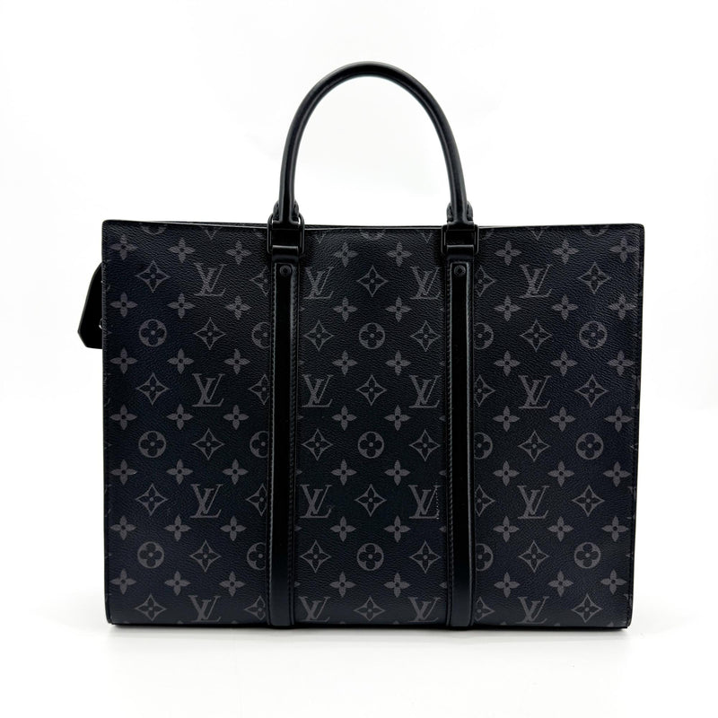 Louis Vuitton Sac Plat Zipper Monogram Eclipse Canvas Black Bag