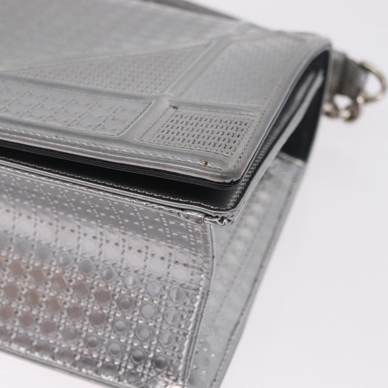 Christian Dior Diorama Flap Patent Silver Patent_leather Bag