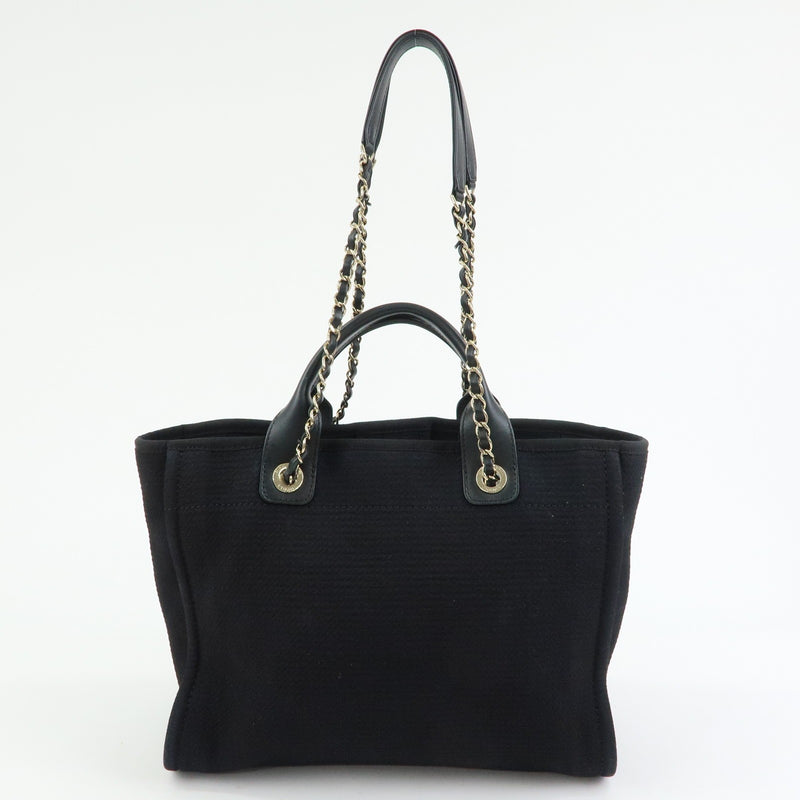 Chanel Deauville Denim Black Canvas Bag