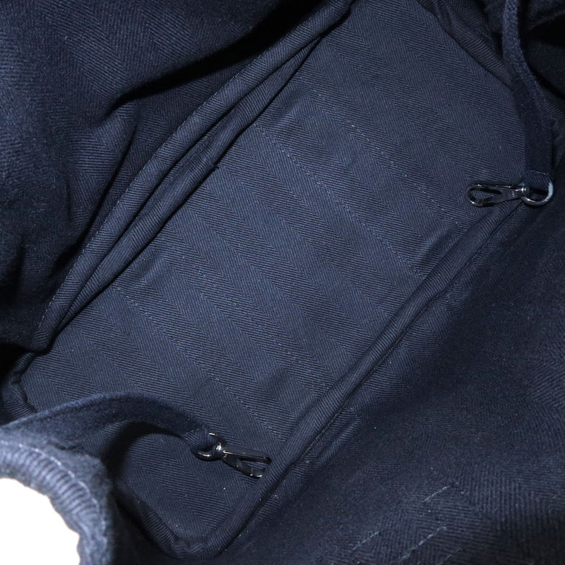 Hermes Valparaiso Toile And Leather Black Canvas Bag