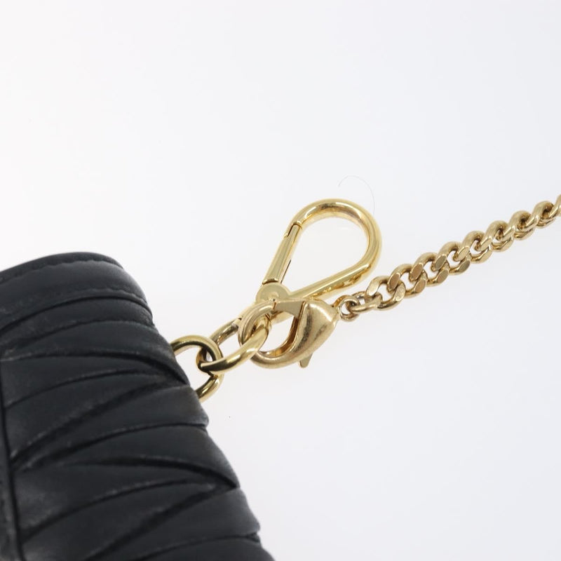 Miu Miu Biker Chain Matelasse Leather Black Bag