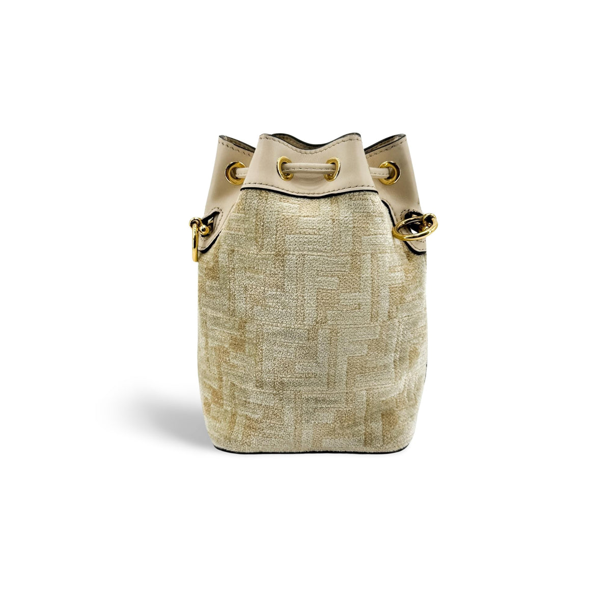 Fendi Mon Tresor Bucket Zucca Velvet Jacquard Beige Bag