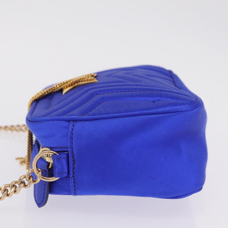 Stella Mccartney Star Camera Quilted Satin Blue Bag