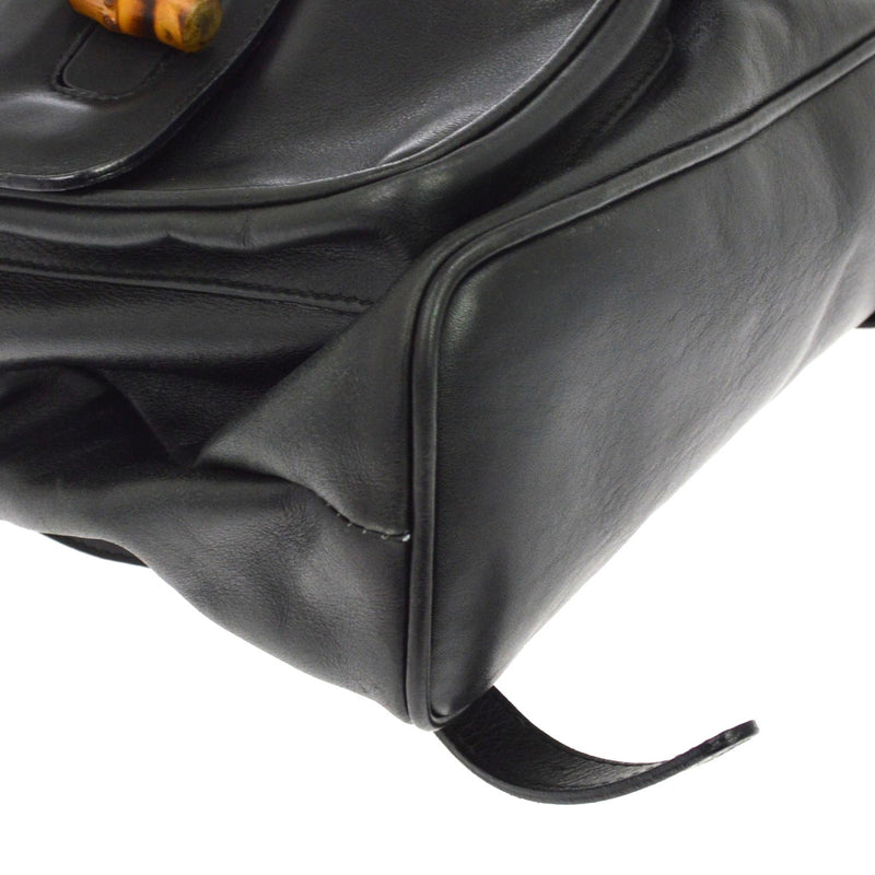 Gucci Vintage Bamboo Leather Black Bag