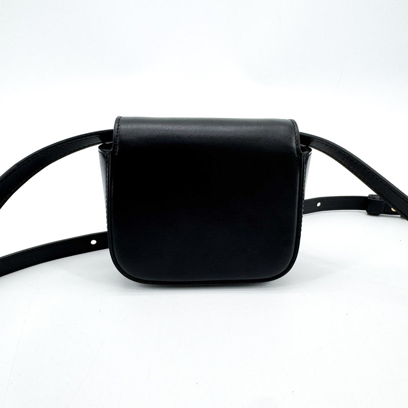 Celine Triomphe Coated Canvas Black Leather Bag