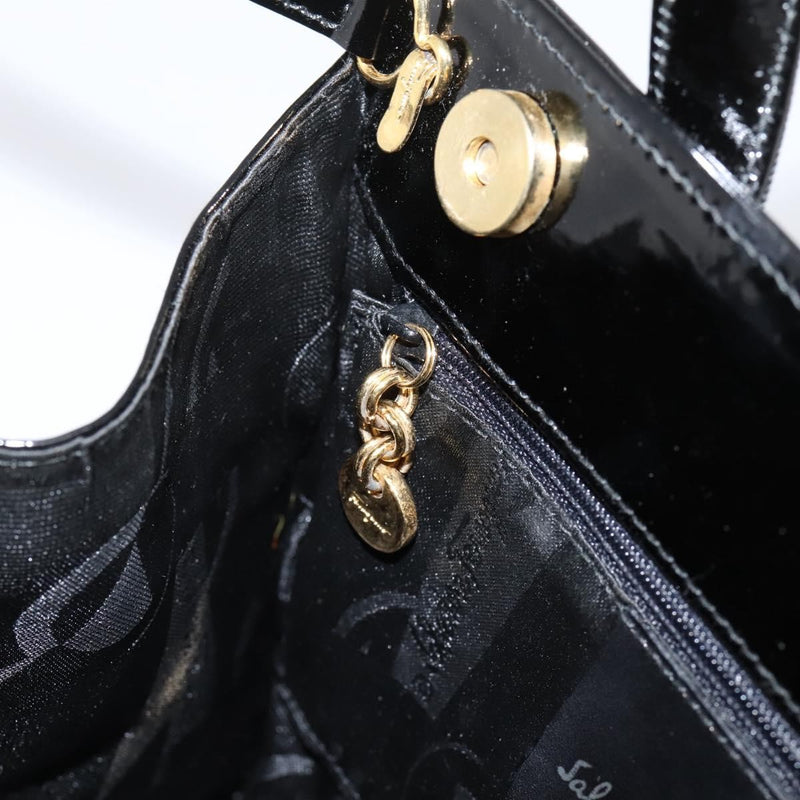 Salvatore Ferragamo Convertible Vara Bow Patent Leather Black Patent_leather Bag