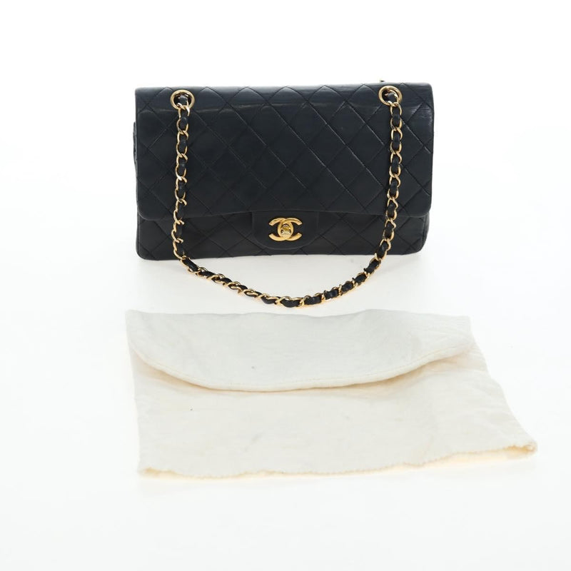 Chanel Timeless - Classic Double Flap Quilted Lambskin Black Leather Bag
