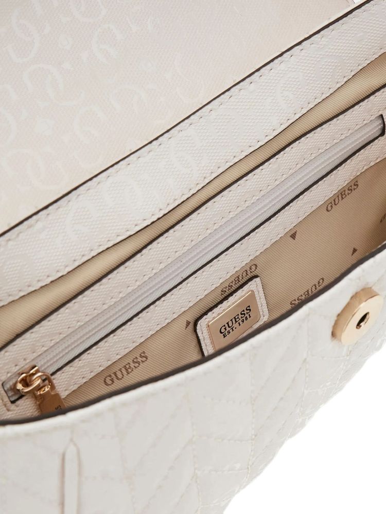 Guess Stacey Crossbody Bag — White Polyurethane