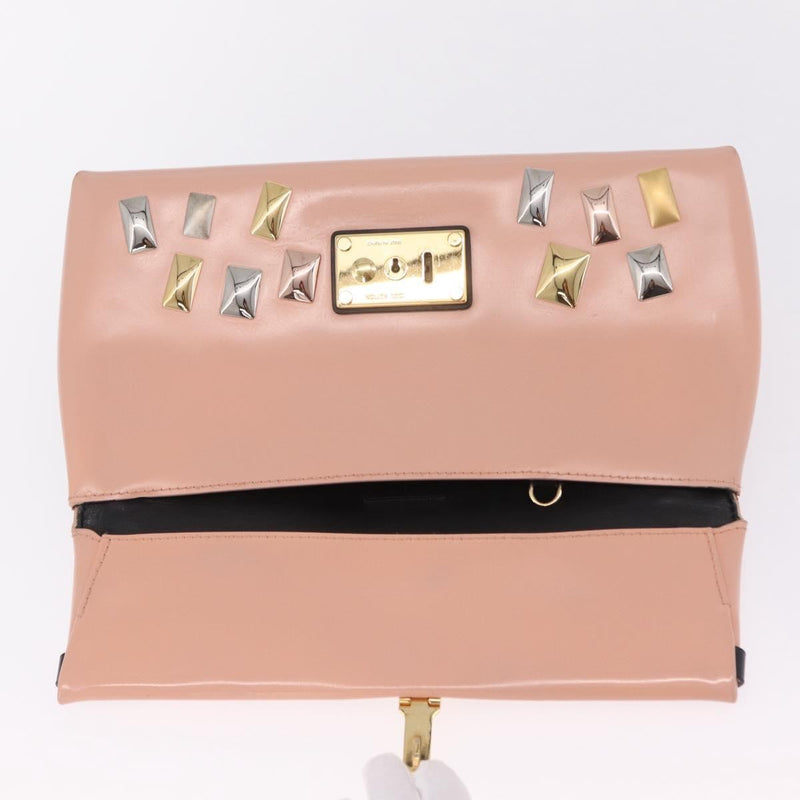 Louis Vuitton Sac Triangle Embellished Glazed Calfskin Pink Leather Bag