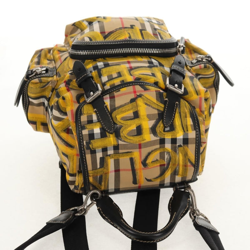Burberry Graffiti Rucksack Vintage Check Canvas Beige Bag