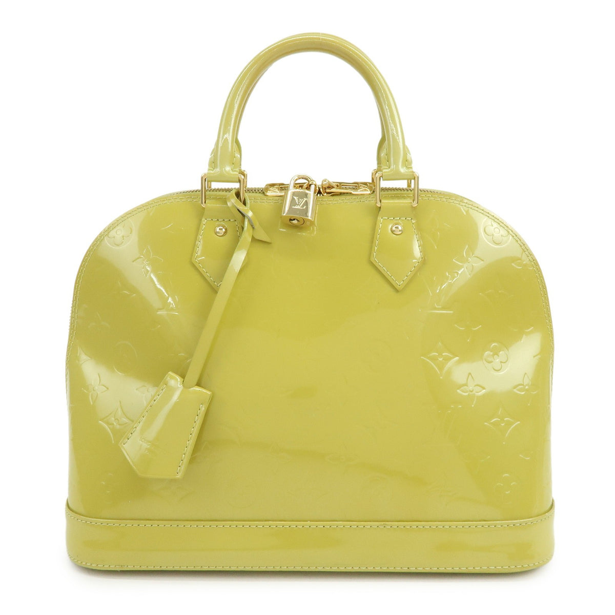 Louis Vuitton Alma Monogram Vernis Green Patent_leather Bag