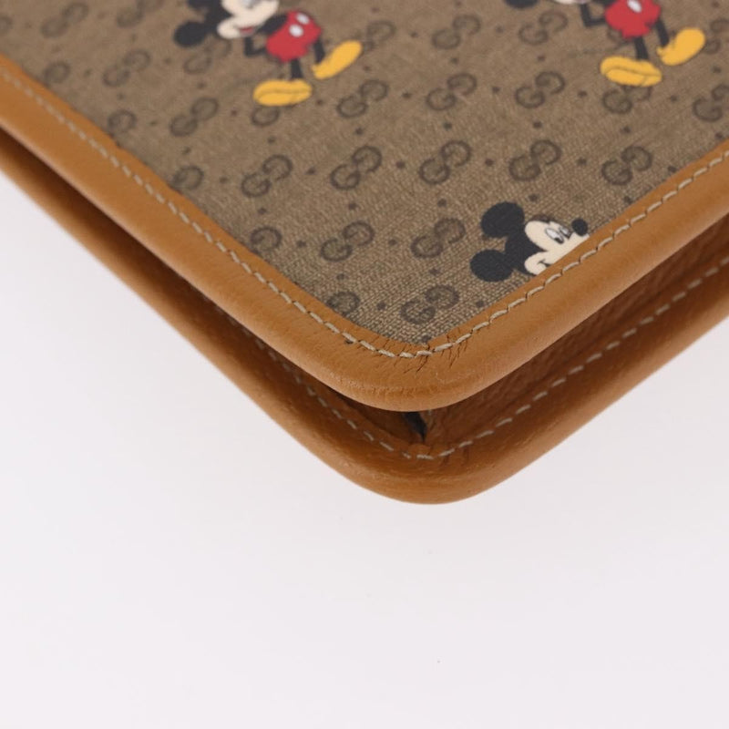 Gucci Disney Mickey Mouse Front Zip Printed Mini Gg Coated Canvas Beige Bag