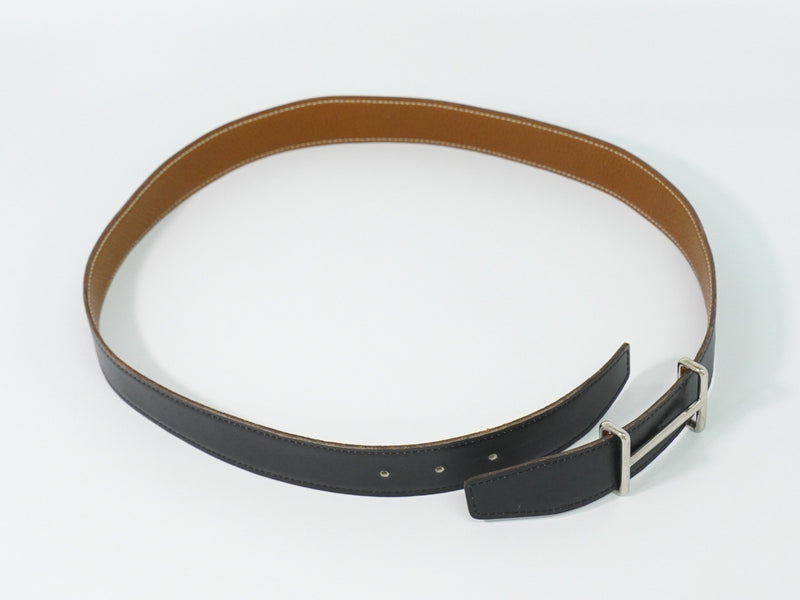 Hermes H Dancre Reversible Belt Leather Black