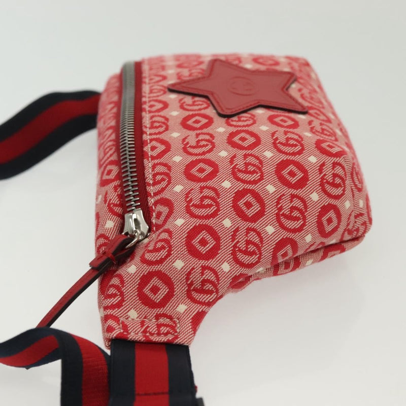 Gucci Childrens Belt Printed Gg Coated Canvas Red Bag