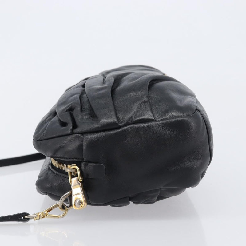 Miu Miu Shoulder Matelasse Leather Black Bag