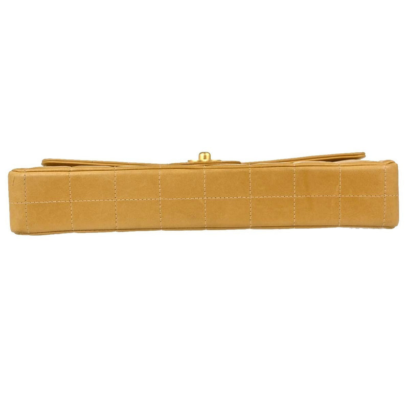 Chanel Chocolate Bar Flap Quilted Lambskin Beige Leather Bag