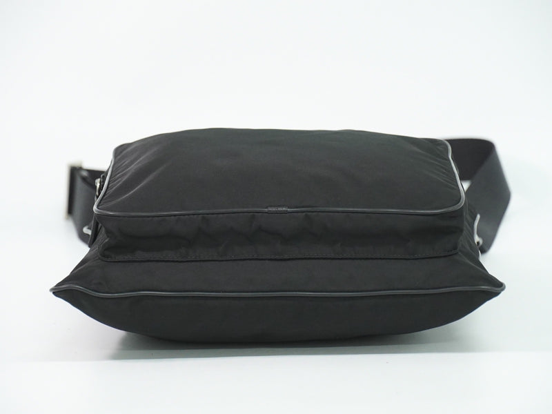 Prada Front Pocket Messenger Quilted Tessuto Black Nylon