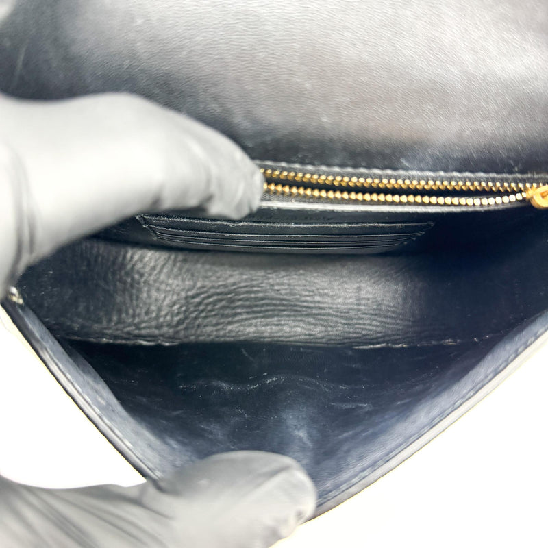 Celine Trotteur Calfskin Black Leather Bag