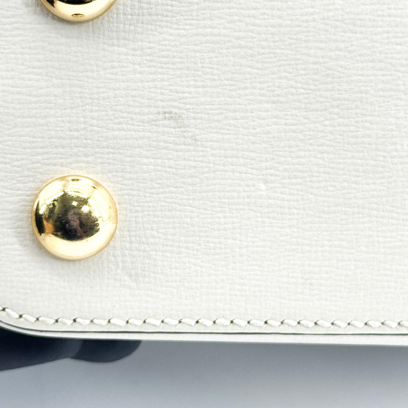 Gucci Horsebit 1955 Top Handle Gg Coated Canvas With Leather White Bag