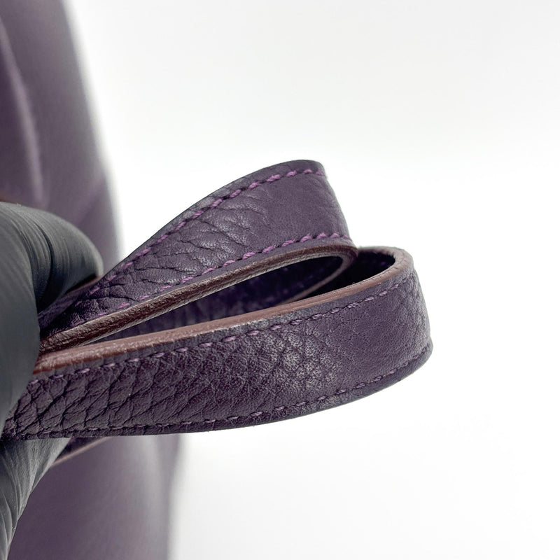 Hermes Bolide Clemence Purple Leather Bag