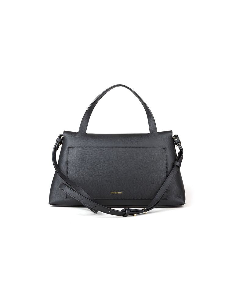 Coccinelle Nikla Top Handle Bag — Black Cowhide