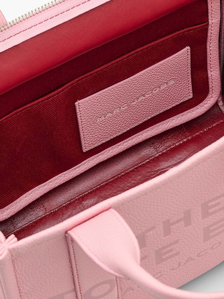Marc Jacobs Embossed Logo Cow Leather Tote Bag — Pink