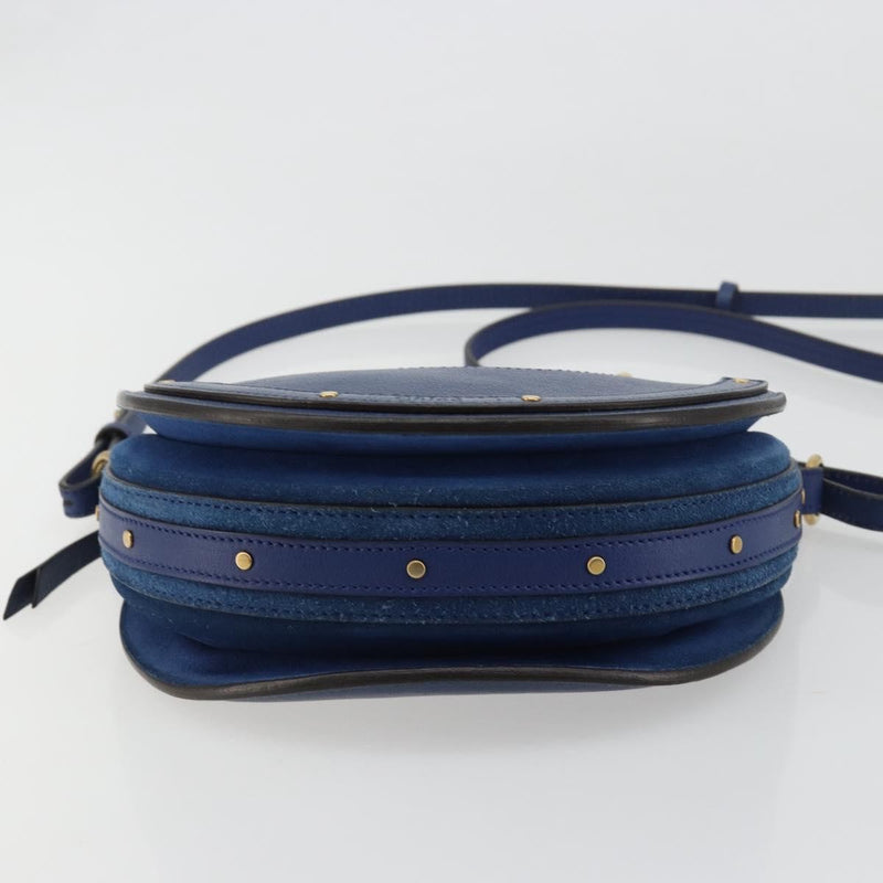 Chloe Pixie Leather And Suede Blue Bag